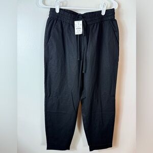 J Crew Factory Linen Blend NWT Pull-On Pants Black Size‎ 6 Cuffed Ankle AW839